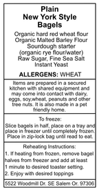 1/2 dozen Plain Sourdough Bagels